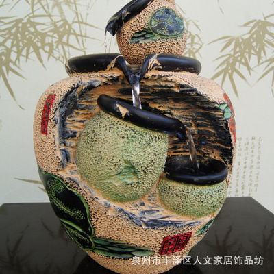 【【厂家直销】喷泉流水树脂工艺品礼品 家居装饰 室内加湿器】价格,厂家,图片,塑料、树脂工艺品,泉州市丰泽区人文家居饰品坊-